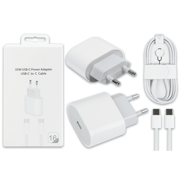 Зарядний пристрій PD35W 2в1 Type-C/Type-C   (White)-0