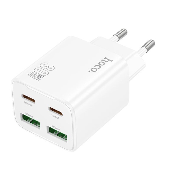 Зарядний пристрій Hoco N56 Fundador PD30W four-port (2USB-A/2C) білий-1