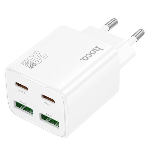 Зарядний пристрій Hoco N55 Fundador PD20W four-port (2USB-A/2C) білий-1
