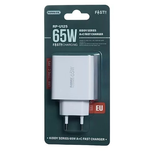 Зарядний пристрій мережевий REMAX (65w USB+Type-C) RP-U125-0