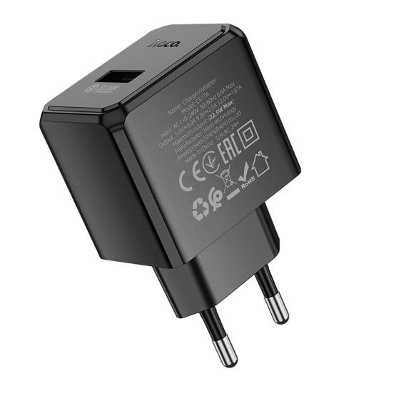 Зарядний Пристрій Hoco CS17A 1USB Multi-Protocol 22.5W (Чорний)-2