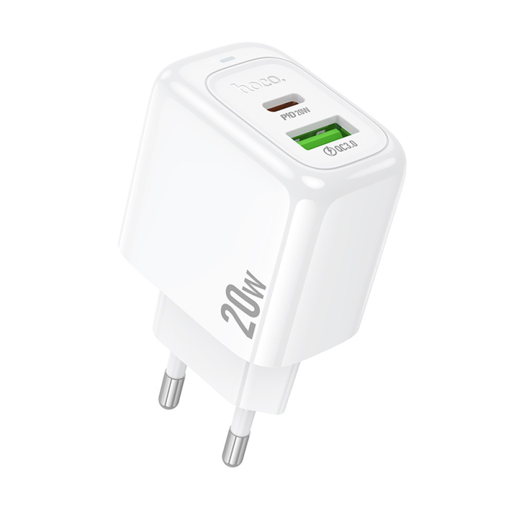 Зарядний блок Hoco CS54A Surplus PD20W+QC3.0 (Білий)-1