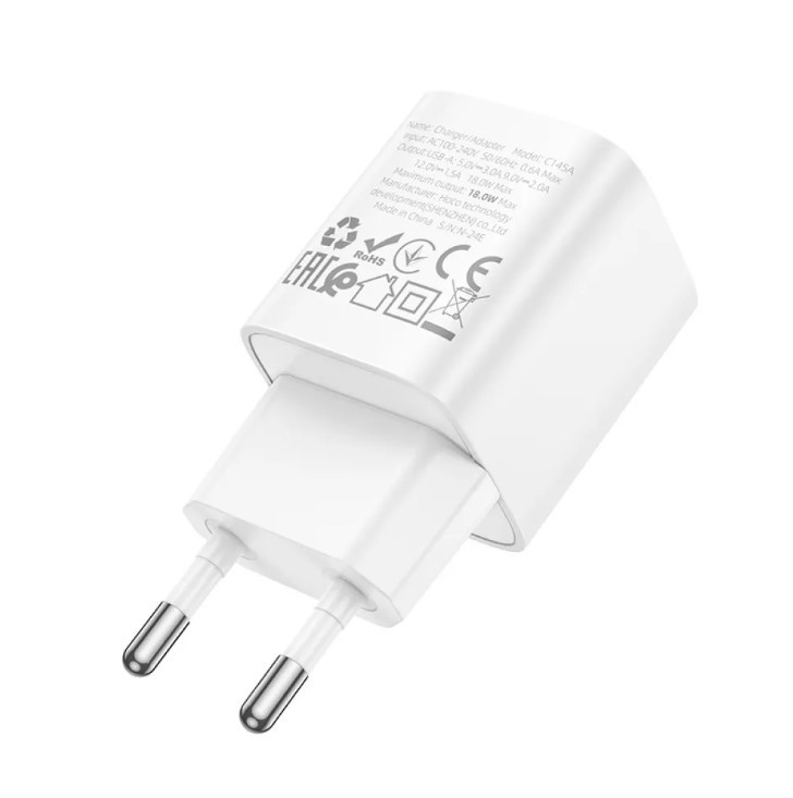 МЗП HOCO C145A Charm single port QC3.0 charger White-2