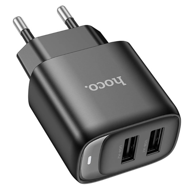 Зарядний пристрій Hoco C141A Smart 2.1A (2USB-A) (Чорний)-1