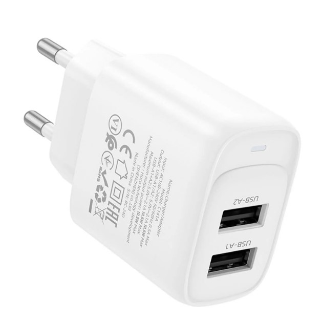 Зарядний пристрій Hoco C141A Smart 2.1A (2USB-A) (Білий)-2