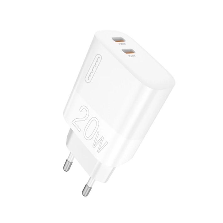 Мережевий зарядний пристрій WUW-C193 PD20W Charger USB C + USB C white-1