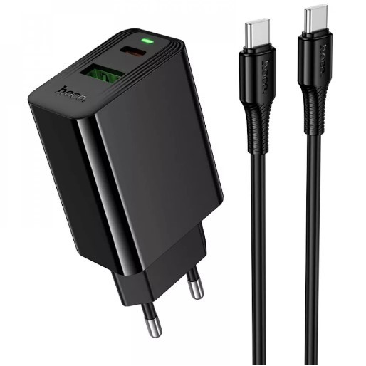 Зарядний блок Hoco CS95A 30W Type-C + USB-A (Black)-1