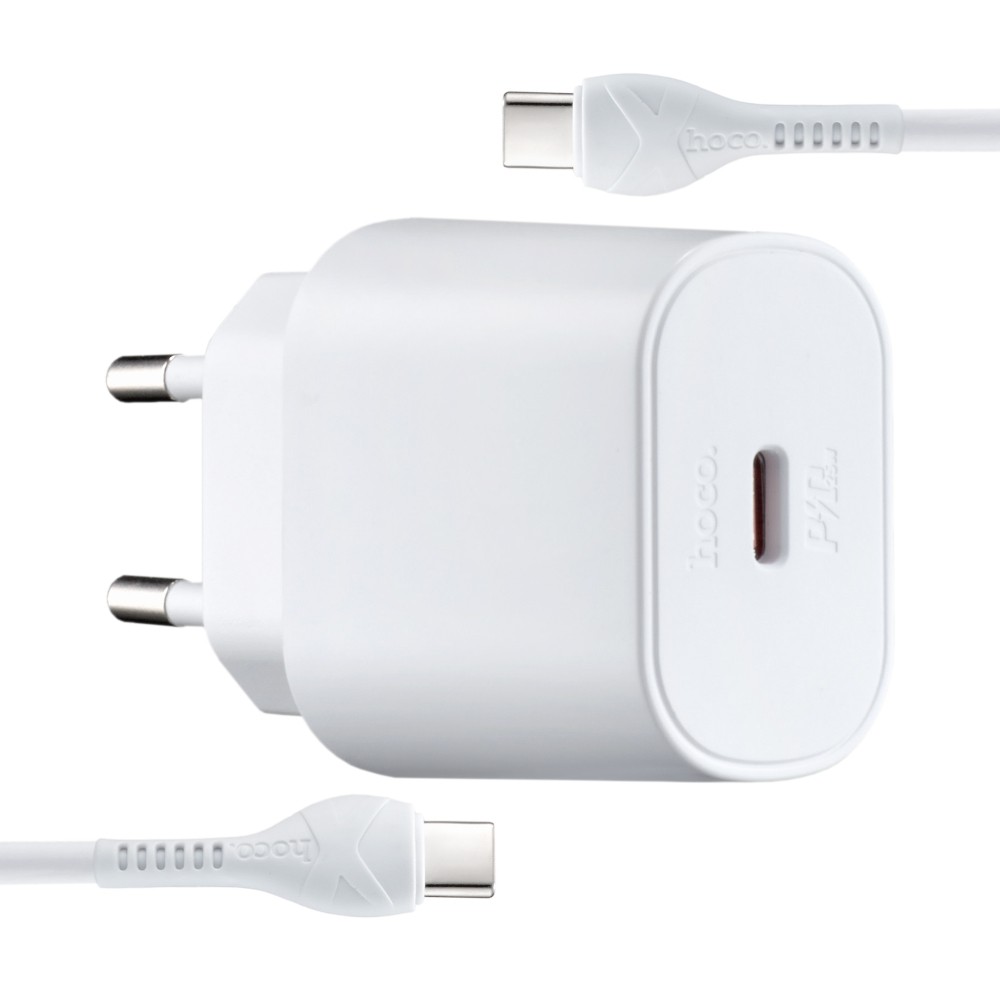 Зарядний пристрій Hoco N22 Jetta PD25W charger set ( Type-C to Type-C ) White-2