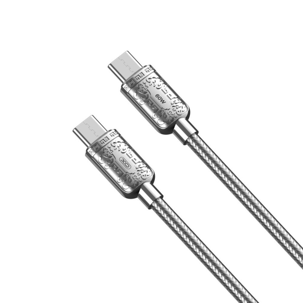 Зарядний шнур Type-C to Type-C XO NB-Q217B 60W  (Срібний)-0