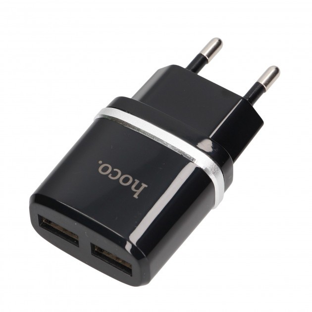 СЗУ HOCO C12+кабель Lightning USB черный-3