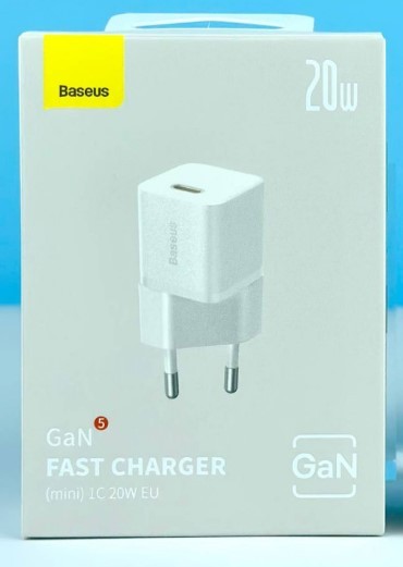 Мережевий адаптер Baseus GaN5 mini Type-C FC 20W/CCGN050102/CCGN050101 (Білий)-0