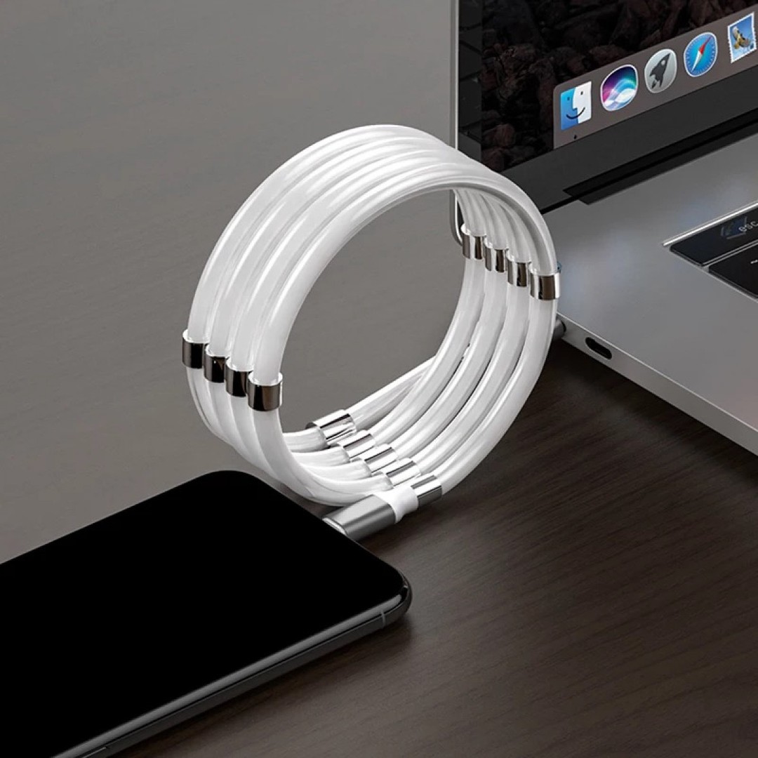 Кабель Silicone flexible Lightning білий-0