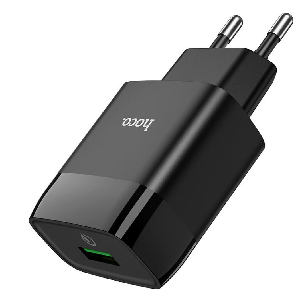 Адаптер USB HOCO C72Q QC3.0 (1 USB/3,0A) чорний-0