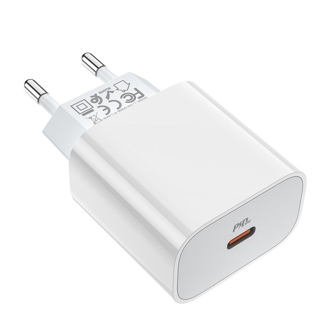 Адаптер Hoco C76A Speed source 1USB PD3.0 EU білий-2