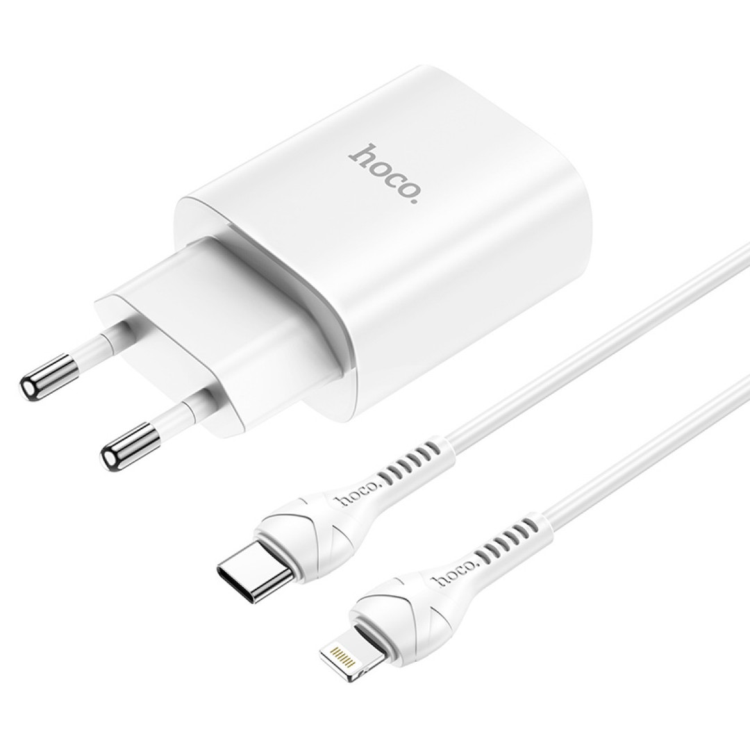 Зарядний пристрій Hoco N14 Smart PD20W+QC3.0 Type-C to Lightning білий-4