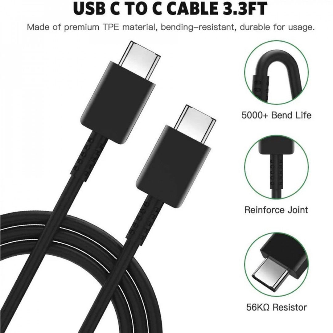 Зарядний пристрій USB-C 25W PD Travel Adapter 2in1 Type-C to Type-C чорний-1