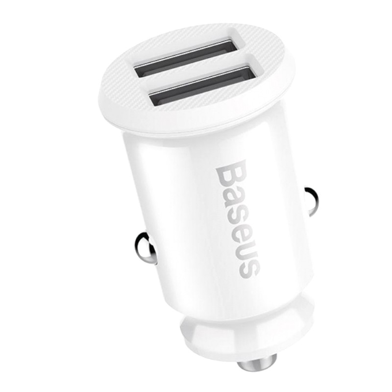 Автомобільний зарядний пристрій Baseus Grain (2USB 3.1A) білий-0
