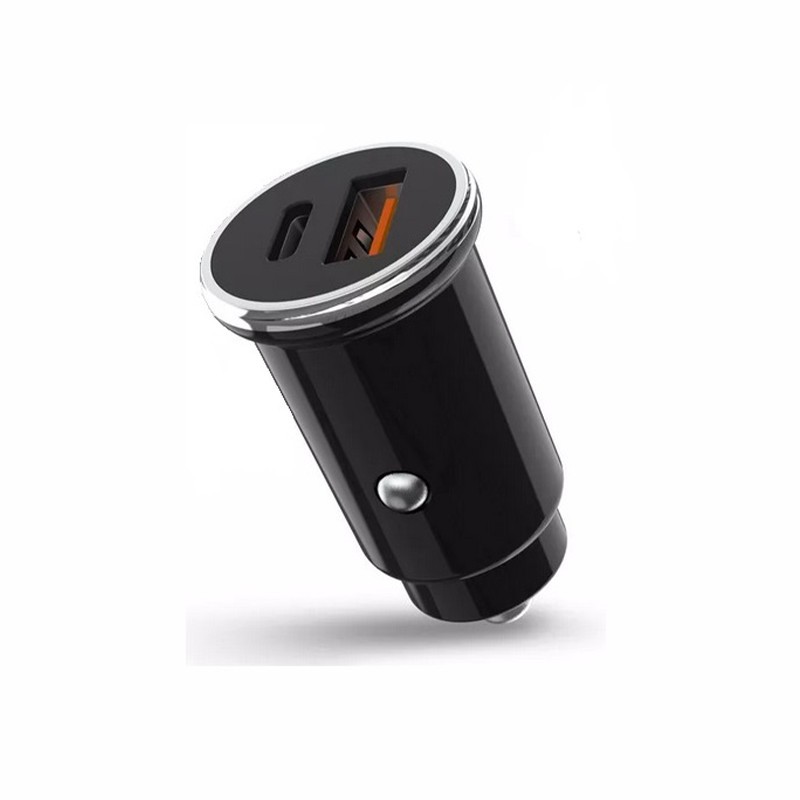 Автомобільний зарядний пристрій XO CC25 1 USB QC 3.0 + Type-C PD Black-1