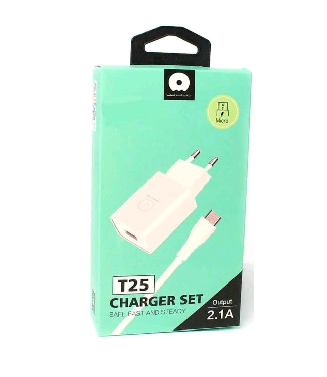 Зарядний пристрій WUW T25 (2.1A) micro білий-0