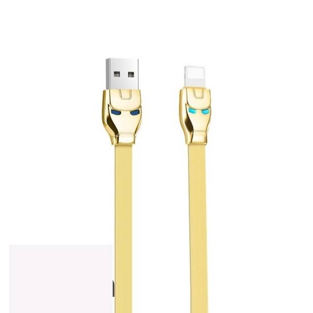 Кабель Hoco U14 Steel man Lightning charging cable Gold-0