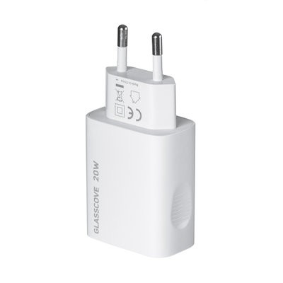 Адаптер мережевий Glasscove (20W) Port Type-C  + USB (White)-1