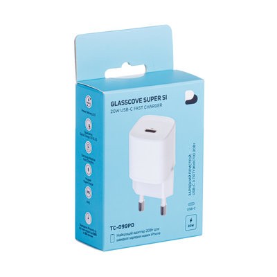 Адаптер мережевий Glasscove (20W)  Type-C  (White)-2