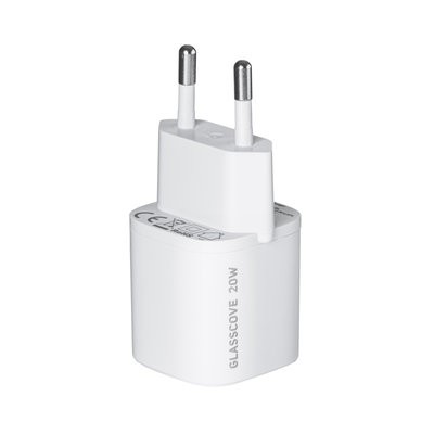 Адаптер мережевий Glasscove (20W)  Type-C  (White)-0