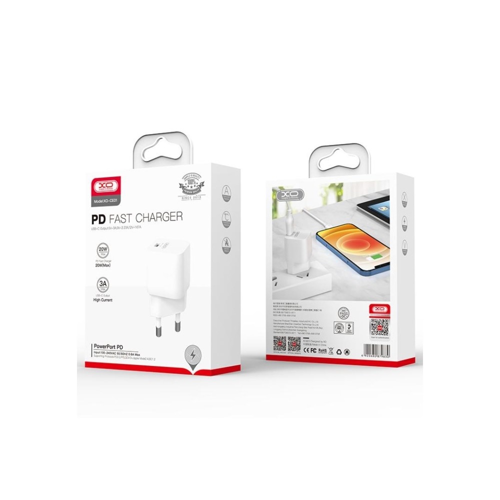 Зарядний пристрій CE01 Fast Charger PD20W  білий-0