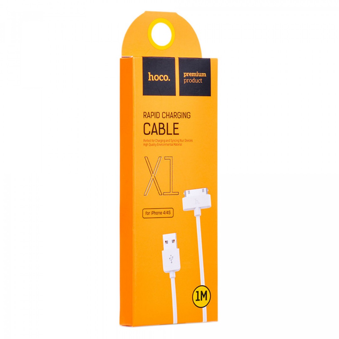 Кабель для Iphone 4 / Ipad 2/3/4  Hoco X1 1m білий-0