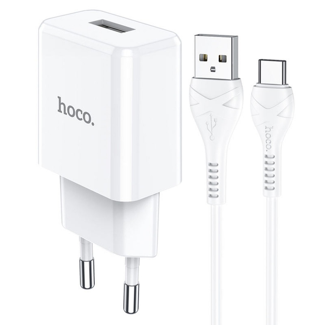Зарядний пристрій Hoco N9 1USB TYPE-C 2.1A  (Білий)-1