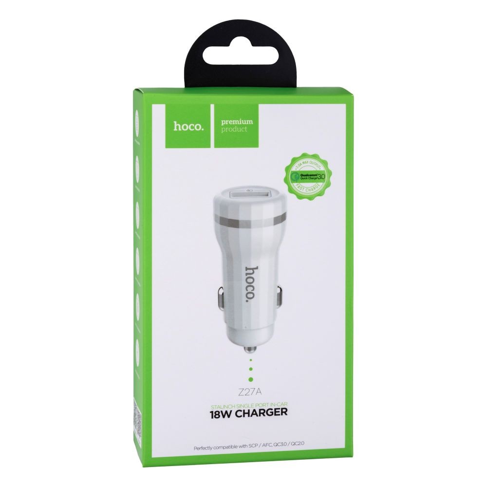 АЗП Hoco Z27A Staunch Single QC3.0 (Білий)-0