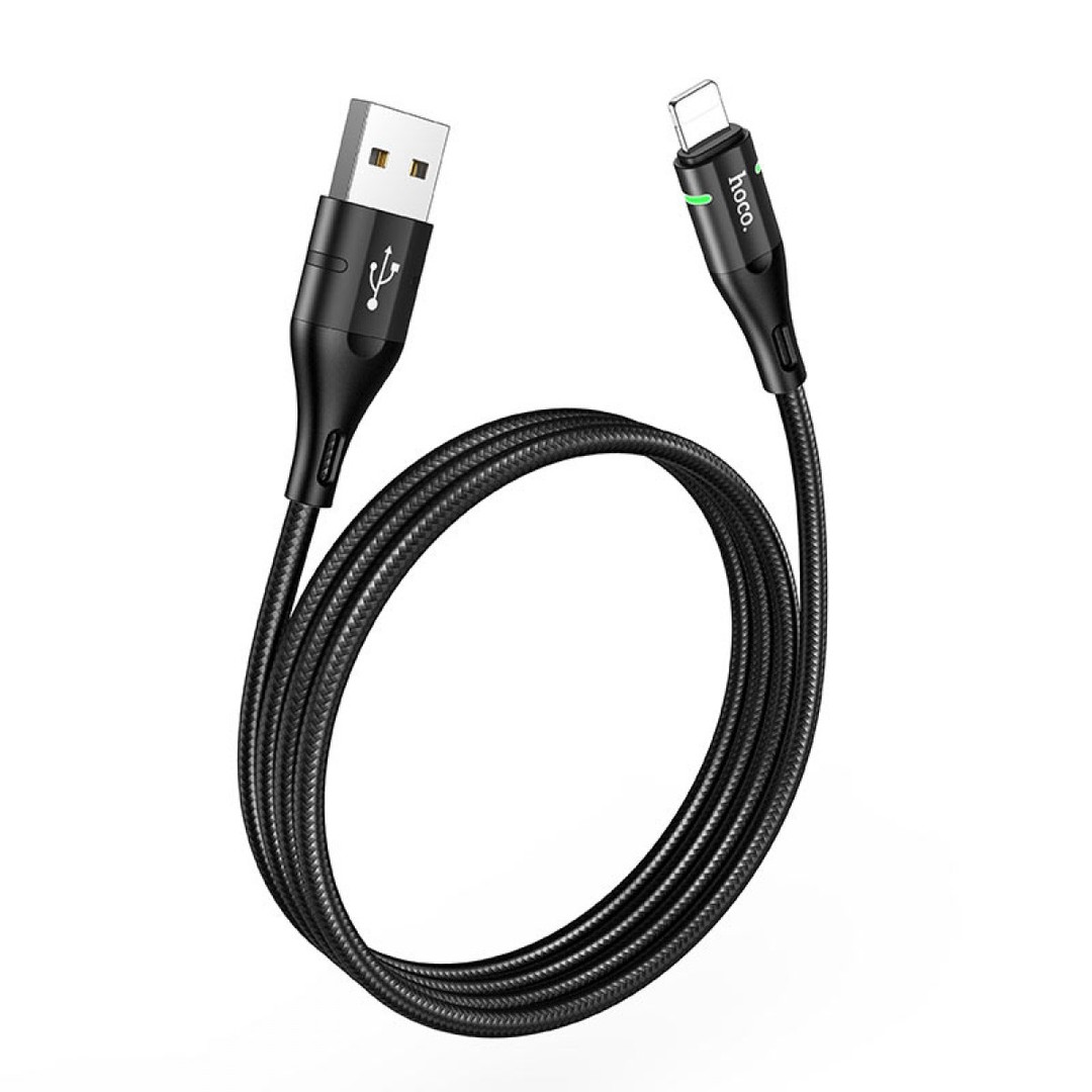 Кабель Lightning Hoco U93 Shadow 1.2m чорний-0