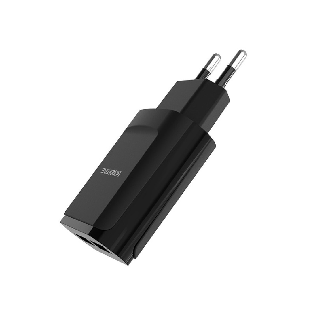Адаптер Borofone BA8A LePlug 2USB 2.1A EU чорний-1