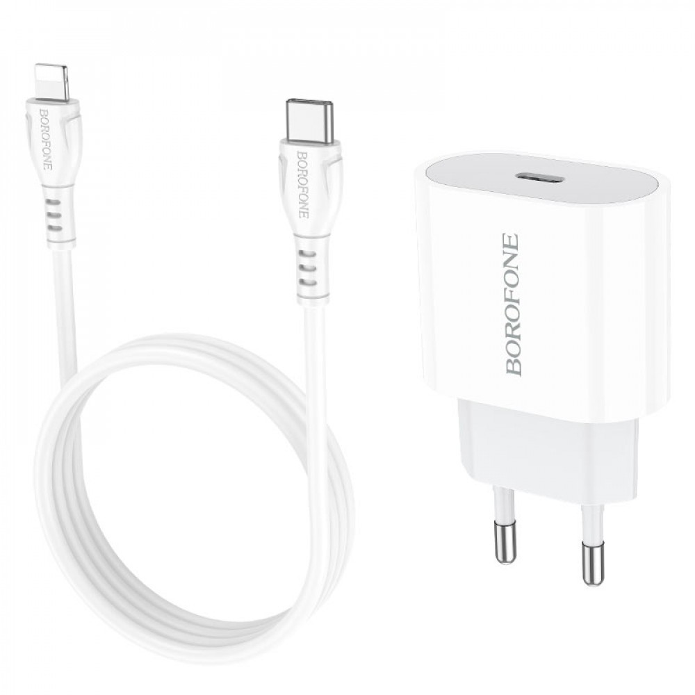 Зарядний пристрій Borofone BA61A Origin single Type-C to Lightning EU (Білий)-1