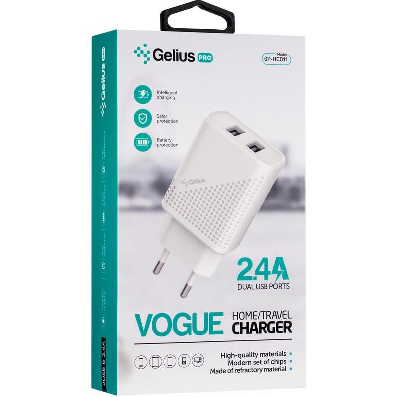 СЗУ Gelius Pro Vogue GP-HC011 2USB 2.4A White-0