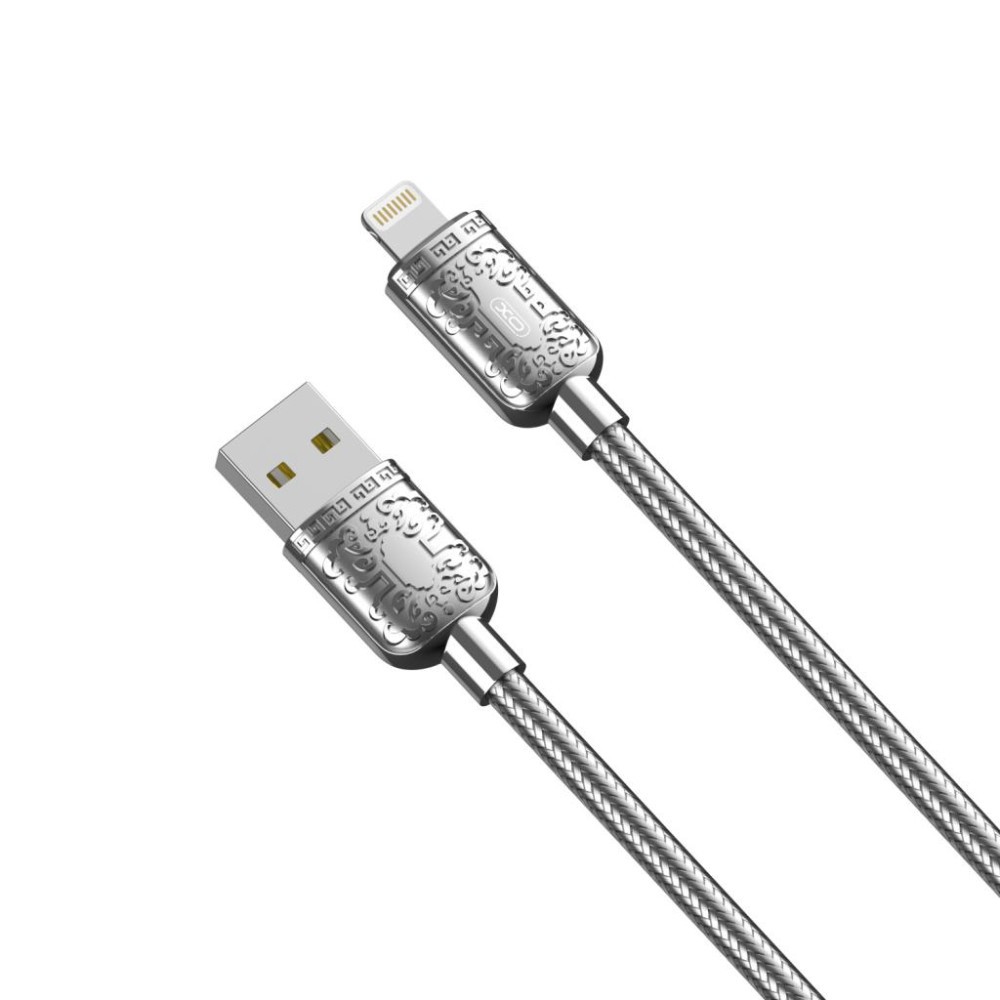 Зарядний шнур Lightning XO NB216 2.4A Lightning 1M (Срібний)-0