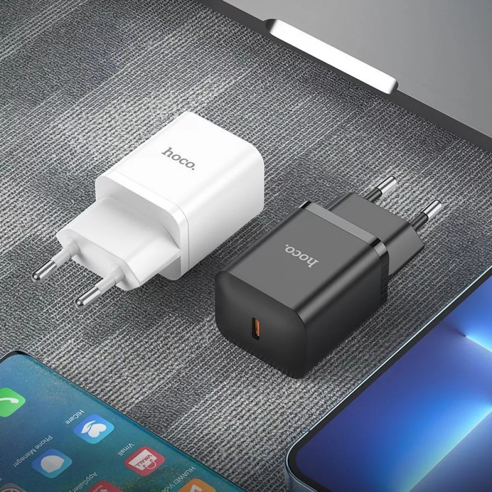 Мережевий ЗП Hoco N27 Innovative Type-C to Lightning 1USB PD20W Швидка зарядка (Чорний)-3