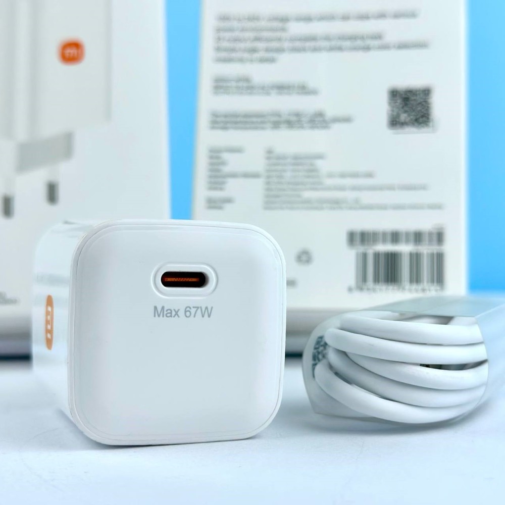 Мережевий ЗП Xiaomi Mi 67W 2 in1  USB-C & data cadel Type-C to Type-C (Білий)-2