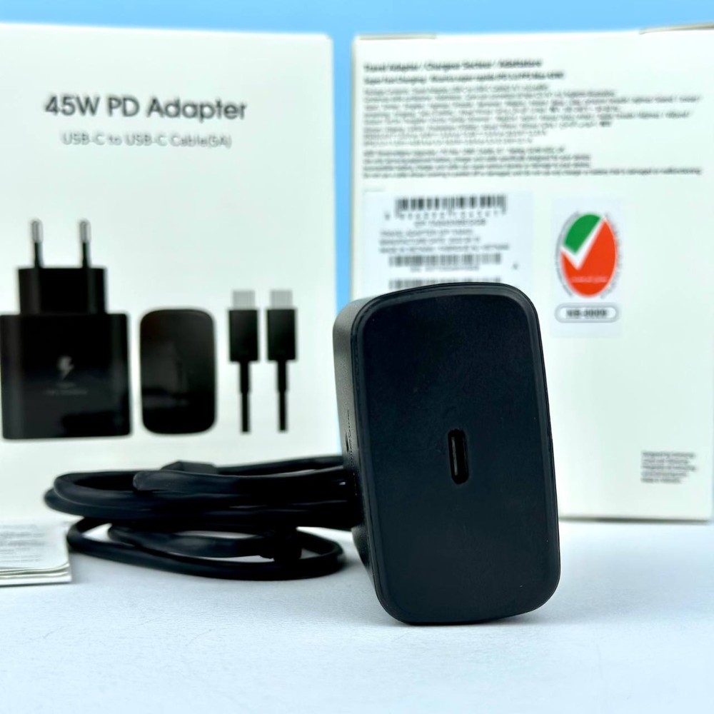 Мережевий ЗП Samsung 45W USB-C & data cabel Type -C to Type- C (Чорний)-2