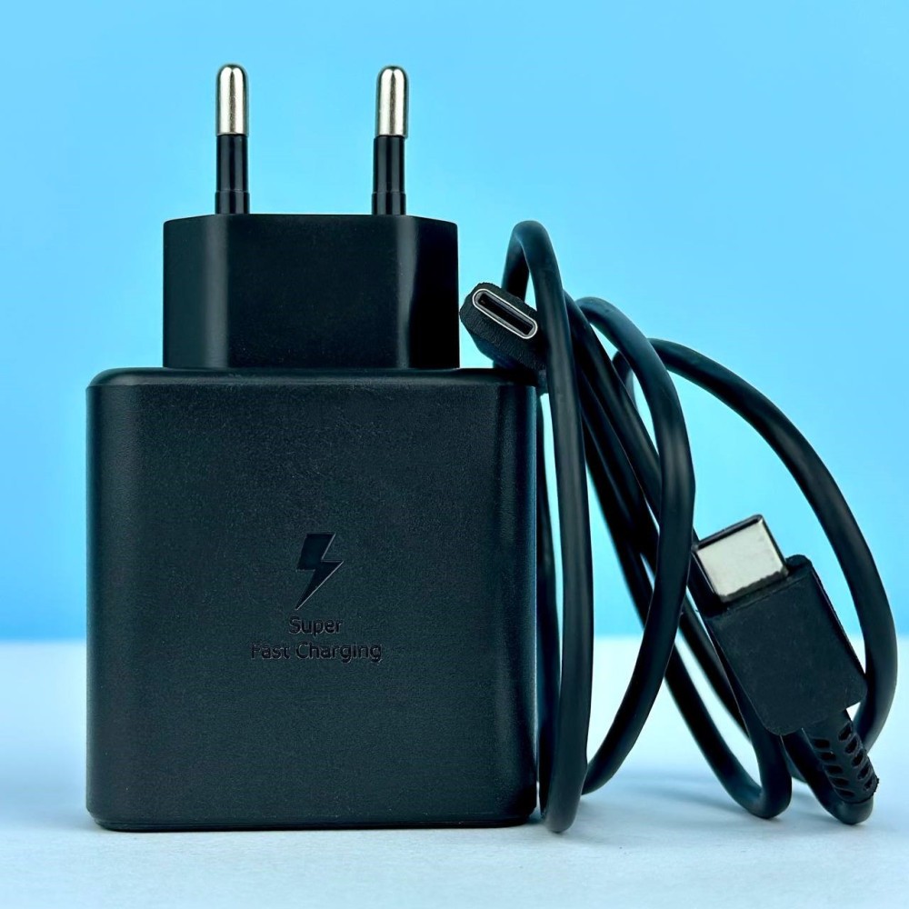 Мережевий ЗП Samsung 45W USB-C & data cabel Type -C to Type- C (Чорний)-1