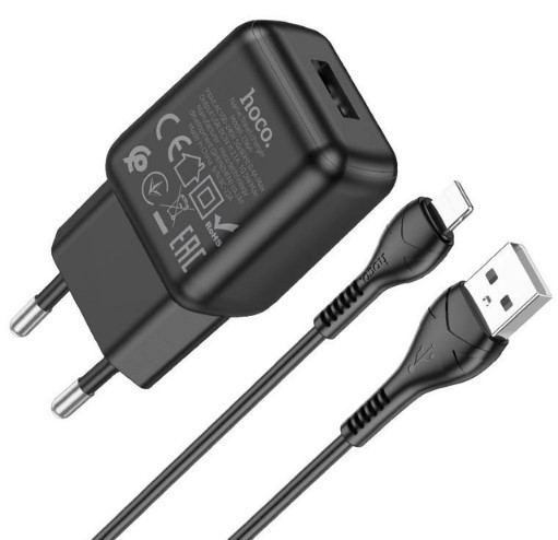 Зарядний пристрій HOCO C96A single port charger 1USB/2,1A + Type-C Black-1