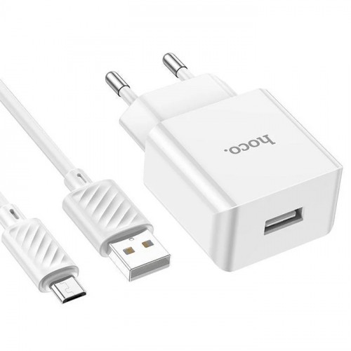 Зарядний пристрій Hoco C106A Leisure Micro 1USB (EU) (Білий)-0