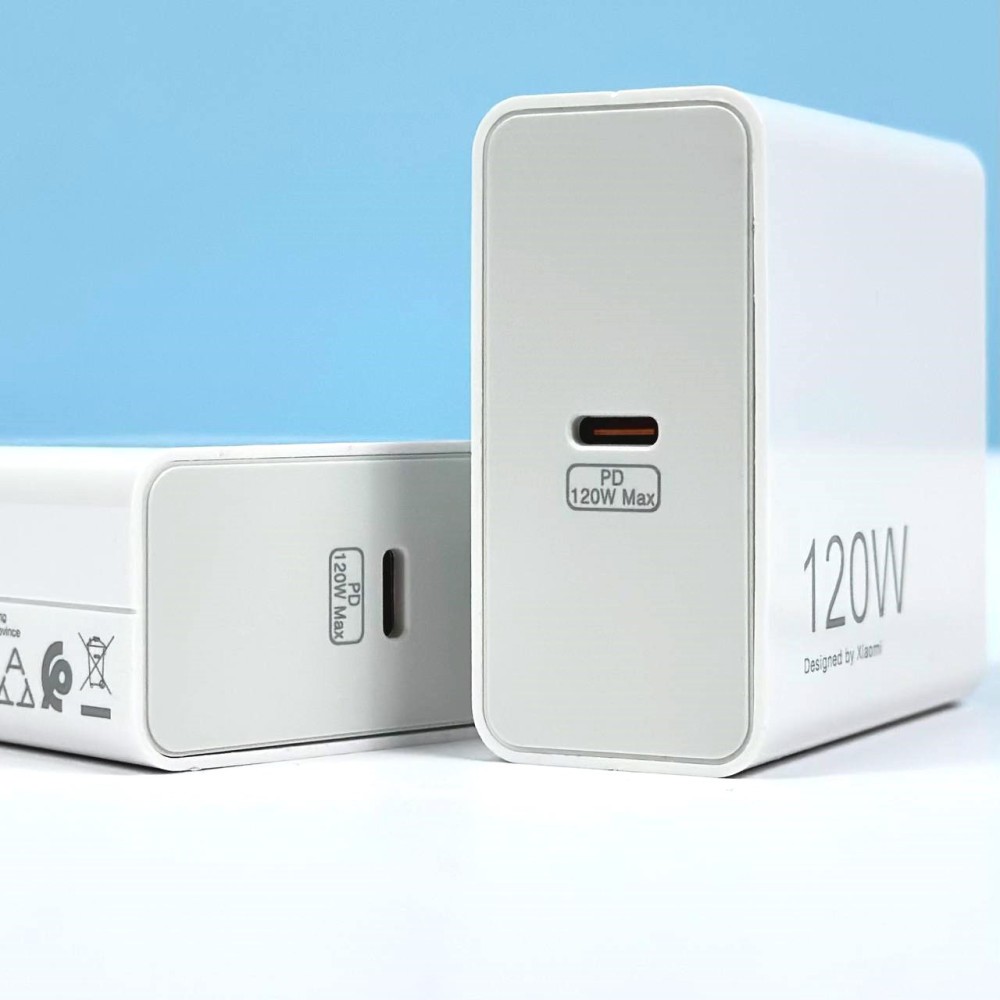 Мережевий ЗП Xiaomi GaN 120W 2 in1 USB-C & data cadel Type-C to Type-C (Білий)-2