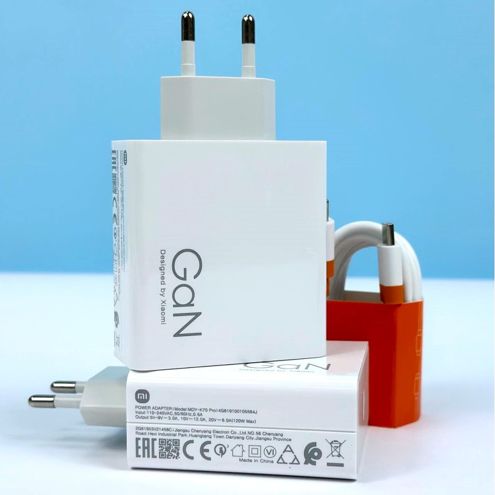 Мережевий ЗП Xiaomi GaN 120W 2 in1 USB-C & data cadel Type-C to Type-C (Білий)-3