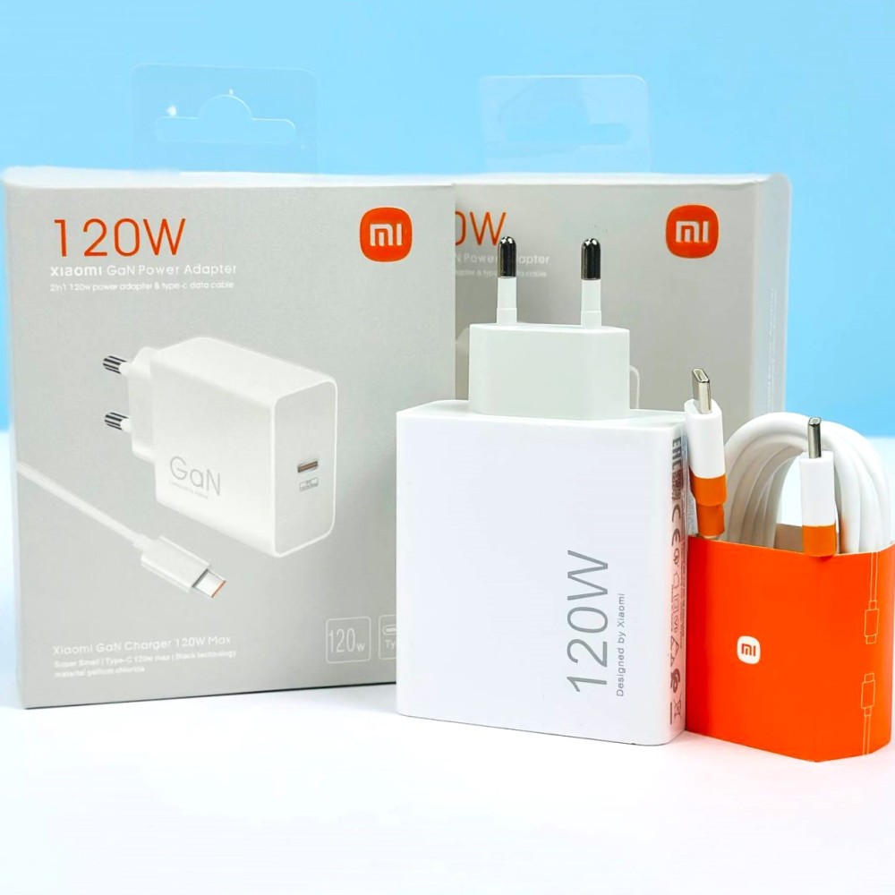 Мережевий ЗП Xiaomi GaN 120W 2 in1 USB-C & data cadel Type-C to Type-C (Білий)-0