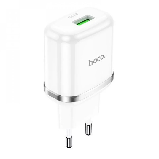 Мережевий зарядний пристрій Hoco N3 1USB 18W EU білий-1