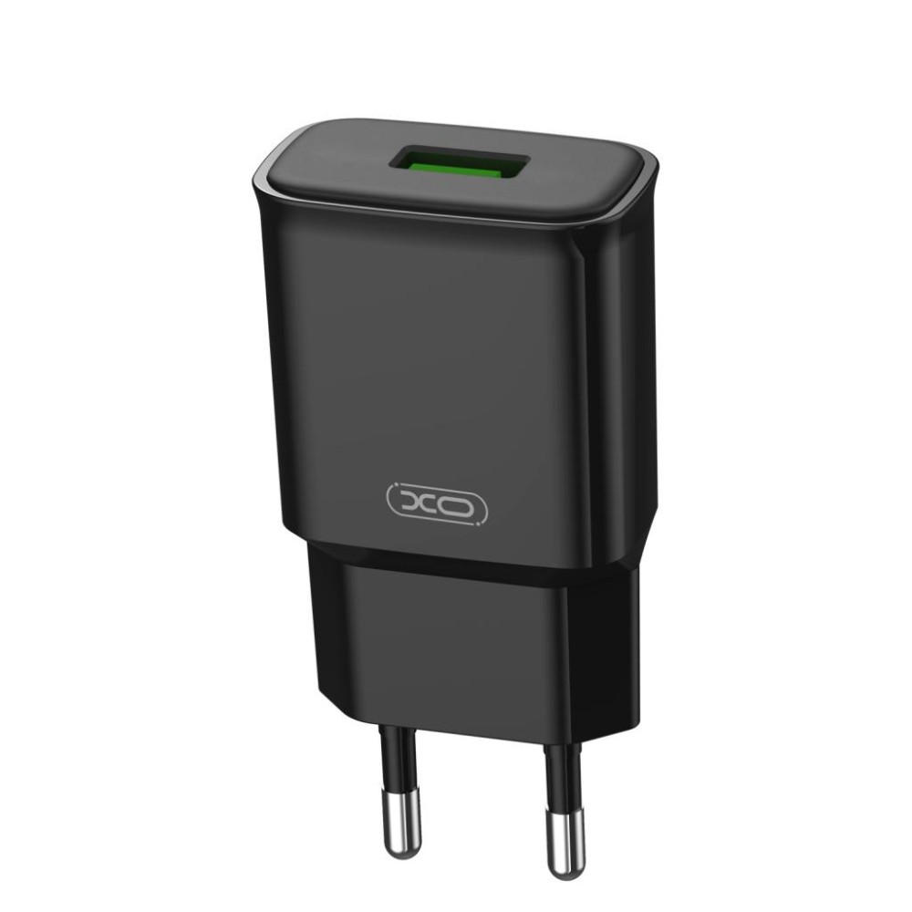 МЗП XO L92D Micro 1USB QC3.0 18W Швидка зарядка EU (Чорний)-1