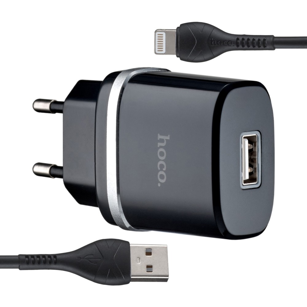 Зарядний пристрій HOCO N1 Lightning Black-1