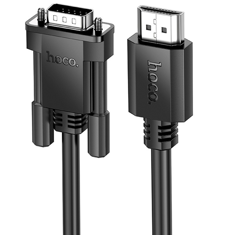 Дата кабель Hoco US12 HDTV male to VGA male HD (1m) (Black)-0