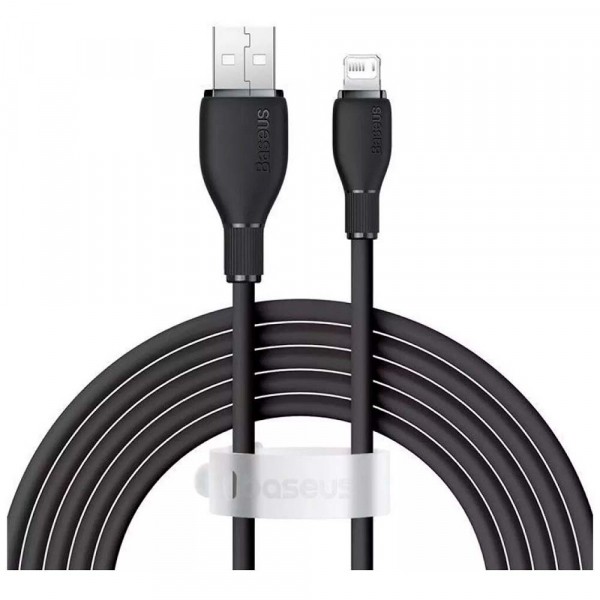 Кабель Baseus Pudding USB to Lightning 2.4A 1.2m (швидка зарядка) чорний-0